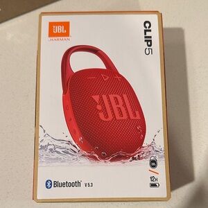 JBL Clip 5 Bluetooth Speaker - Bold Red
